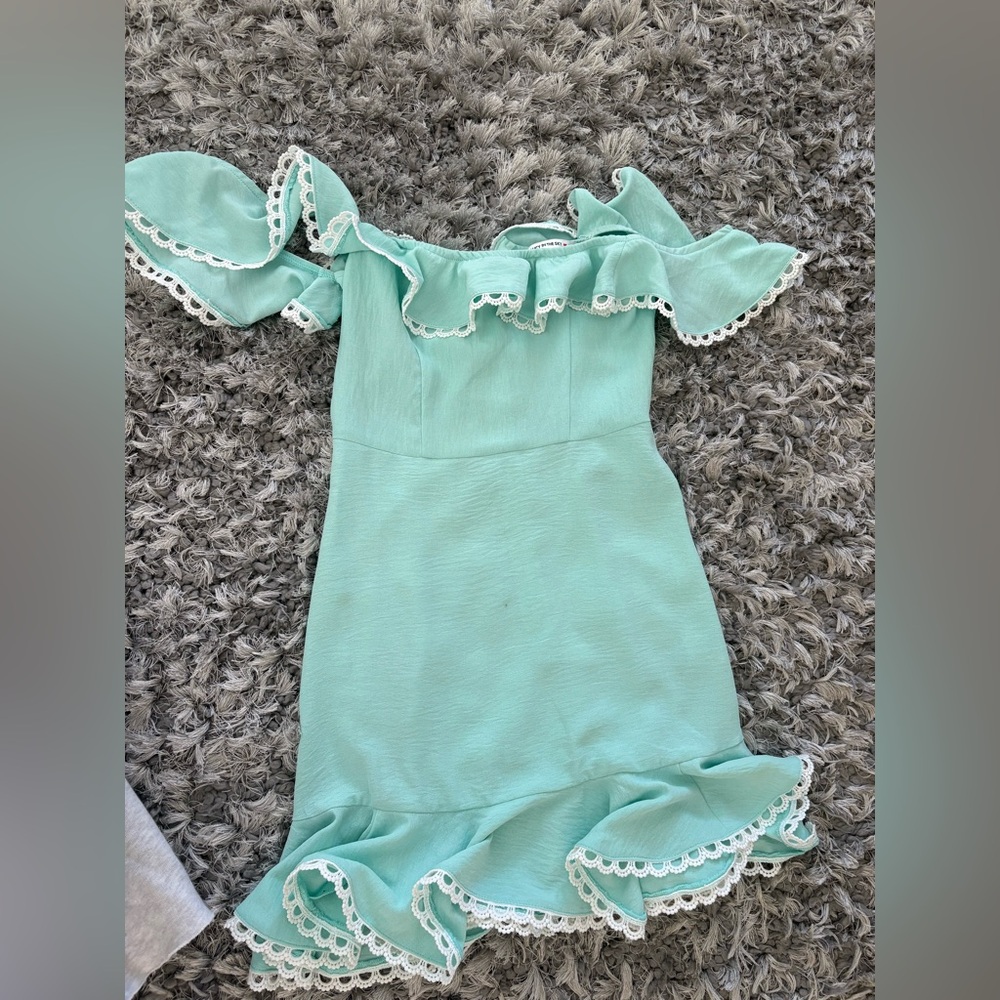 Lucy in The Sky Green Dress with Ruffle Details